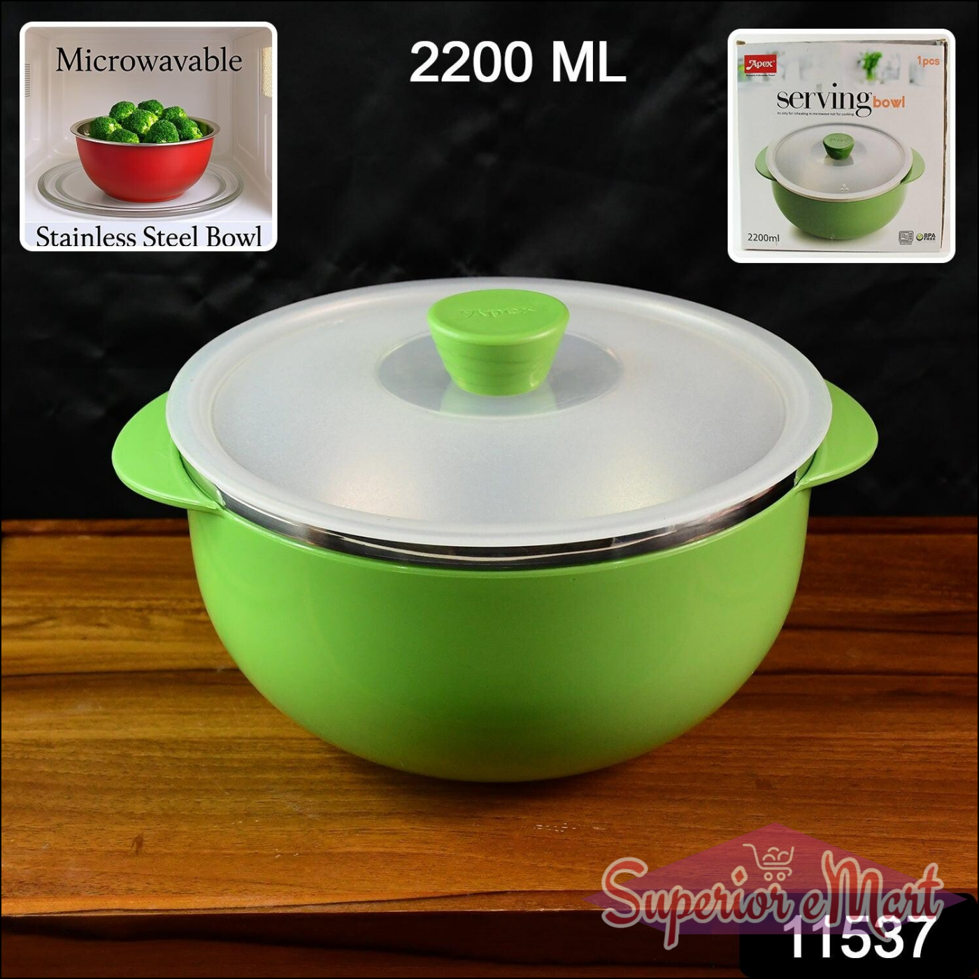 2200ml Serving Bowl Microwave Safe - Superior eMart