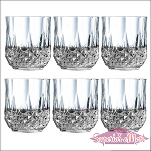 2341 Heavy Unbreakable Stylish Look Fully Transparent Glasses Set 250ml (6pcs)