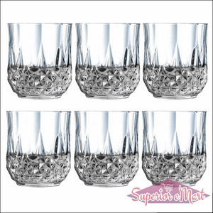 2341 Heavy Unbreakable Stylish Look Fully Transparent Glasses Set 250ml (6pcs)