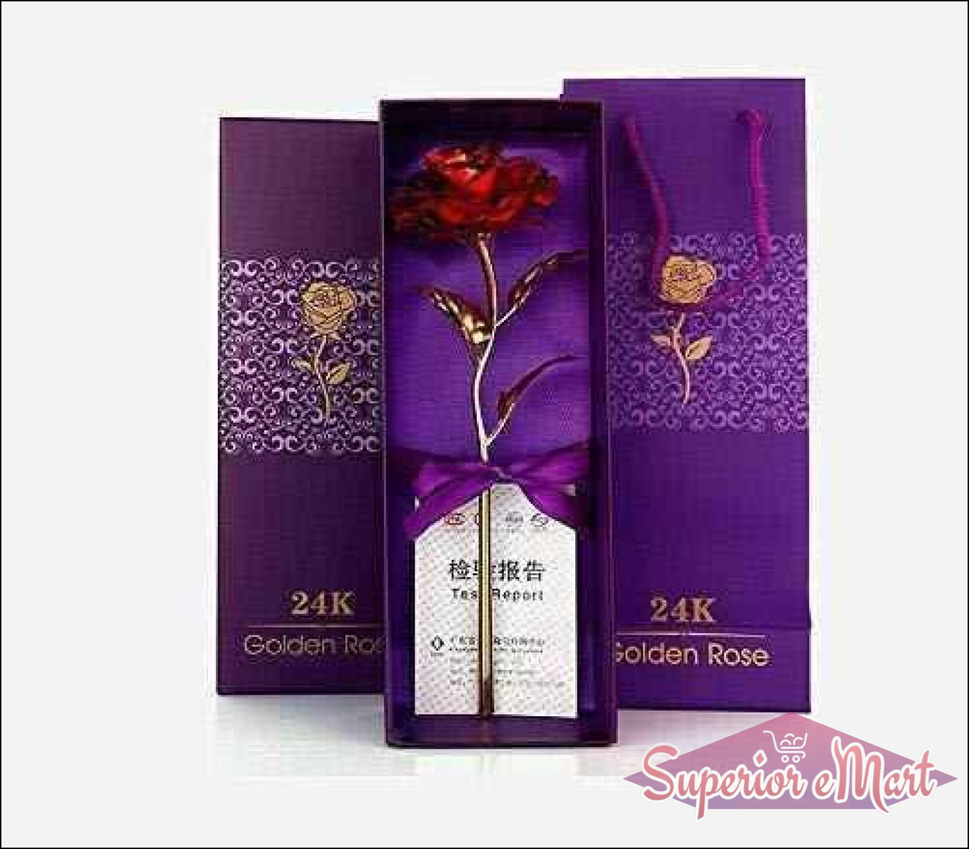24K Golden Rose Gift 10 inch - Superior eMart