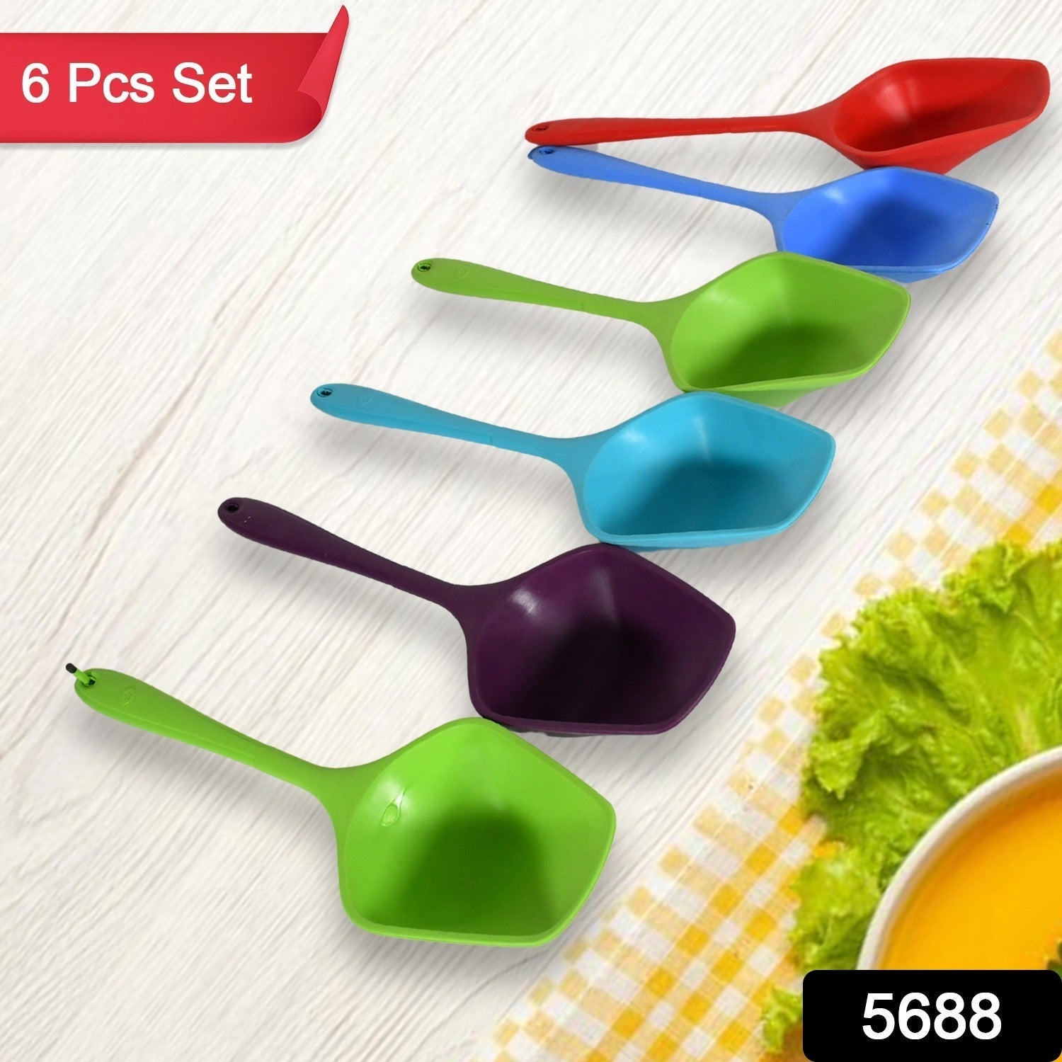 Multipurpose Silicone Spoon, Silicone Basting Spoon Non-Stick Kitchen Utensils H - 5688_silicone_cooking_spoon_6pc_no35