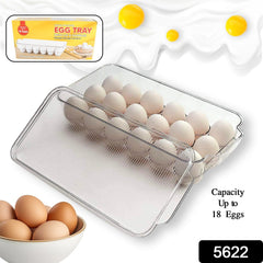 Plastic 18 Cavity Egg Storage Box Or Egg Trays For Refrigerator With Lid & Handl - 5623_18_grid_egg_storage_box_brown