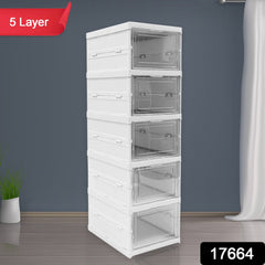 Stackable Multifunctional Storage, for Clothes Foldable Drawer Shelf Basket Util - 17664_multi_5_layer_storage_rack