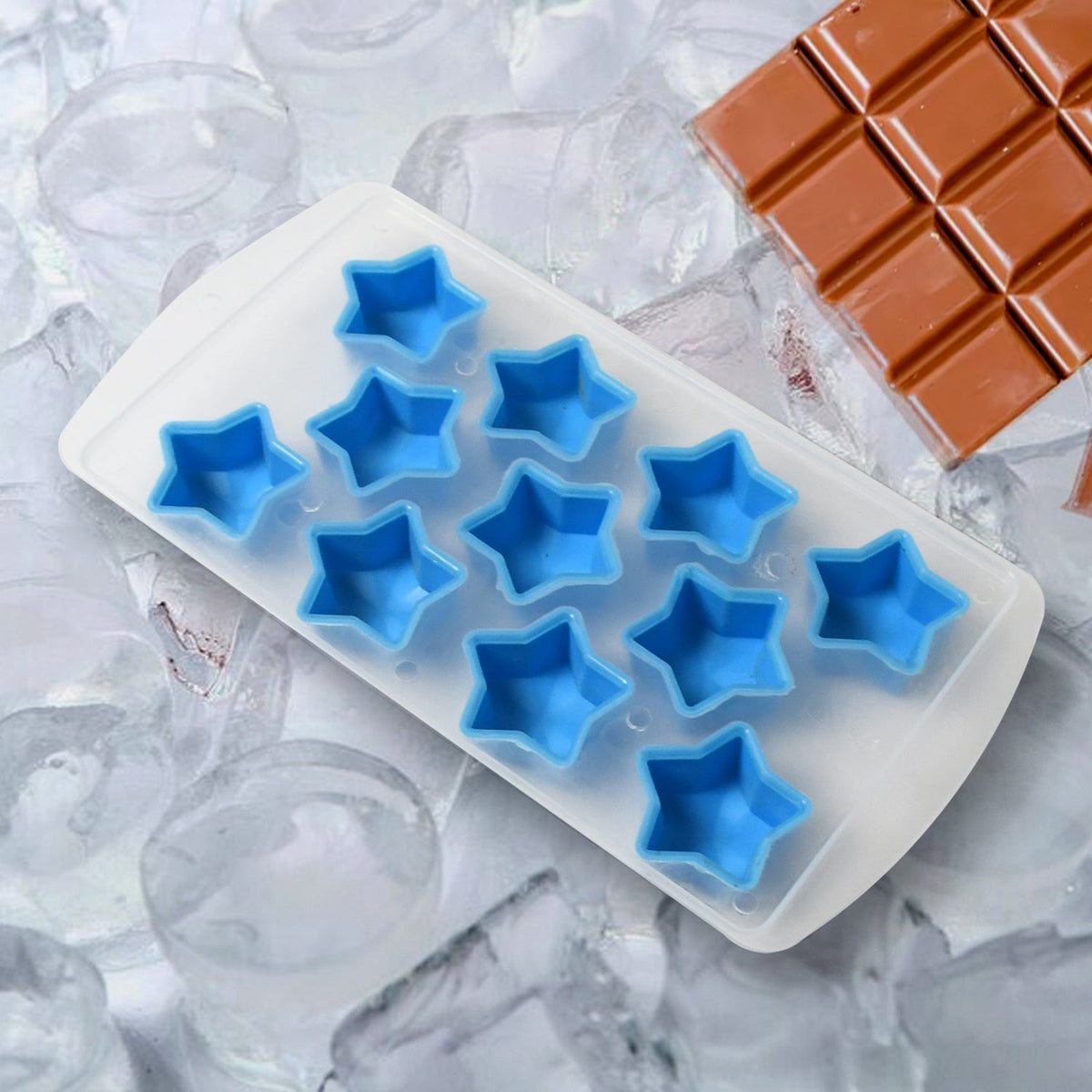 Silicone Mold Ice Cube Tray Creative Sweet Multi Type Ice Tray Buckets, Ice Cube - 5706_star_shape_ice_tray_1pc