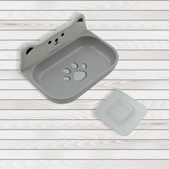 Soap Dish with Drain Soap Holder, Soap Saver Easy Cleaning, Soap Tray for Shower - 8483_wall_cartoon_soap_dish_1pc