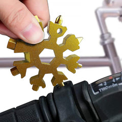 Durable & Portable 18 in 1 Snowflake Multi-Tool, Snowflake Bottle Opener Flat Ph - 15001_18in1_snowflake_tool_gold