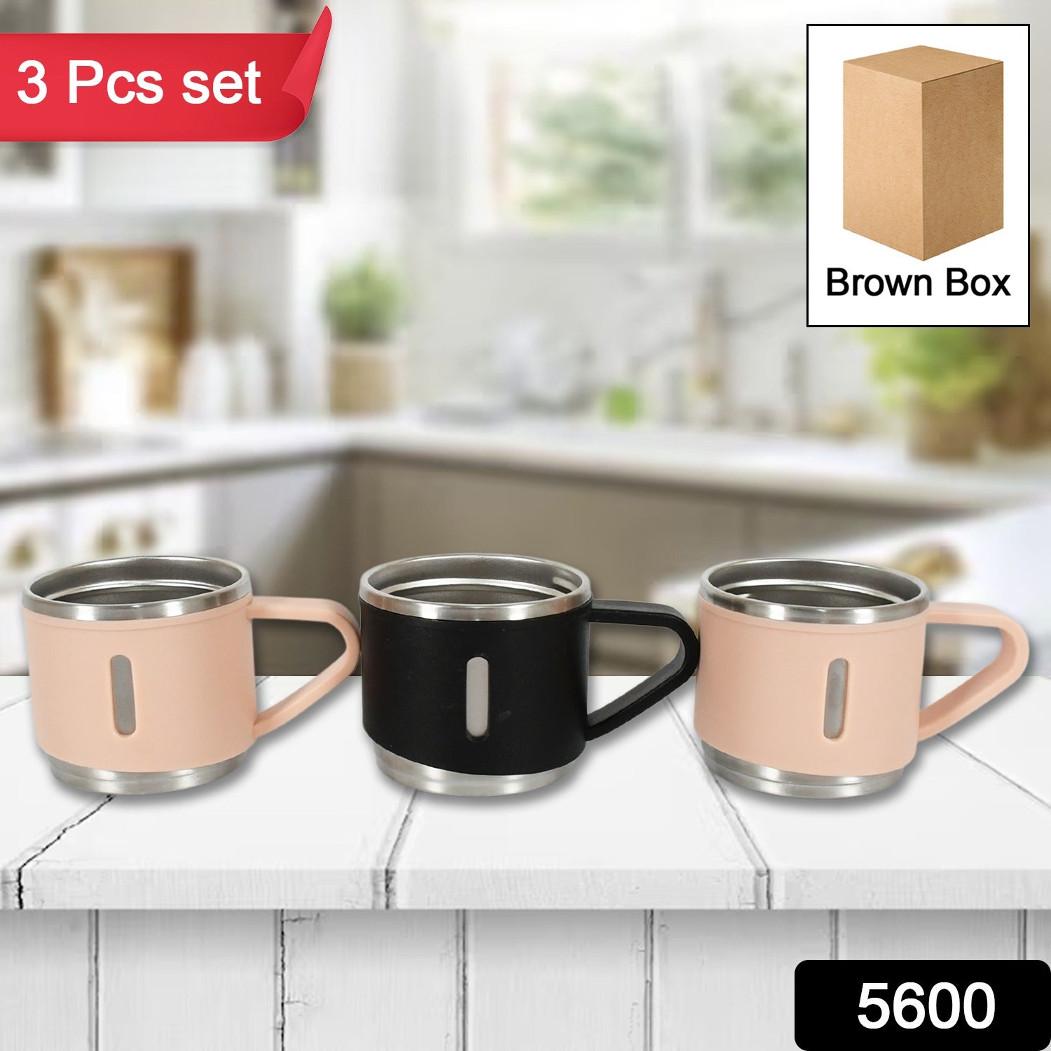 Stainless Steel Vacuum Coffee / Tea Cup, Tea Mug Hot Insulated Double Wall Stain - 5600_ss_vacuum_cup_3pc