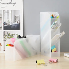 Plastic 4 Compartment Office Desktop Storage Box, Pen Pencil Stand/Holder Statio - 4384_4comp_desktop_storage_box