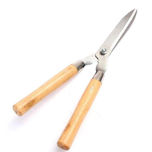 Wooden Handle Hedge Shears, Bush Clipper - 0455_wooden_mehndi_cutter