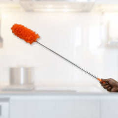 Adjustable Long Handle, Microfiber Duster for Cleaning, Microfiber Hand Duster W - 4382_adjustable_microfiber_duster_orange