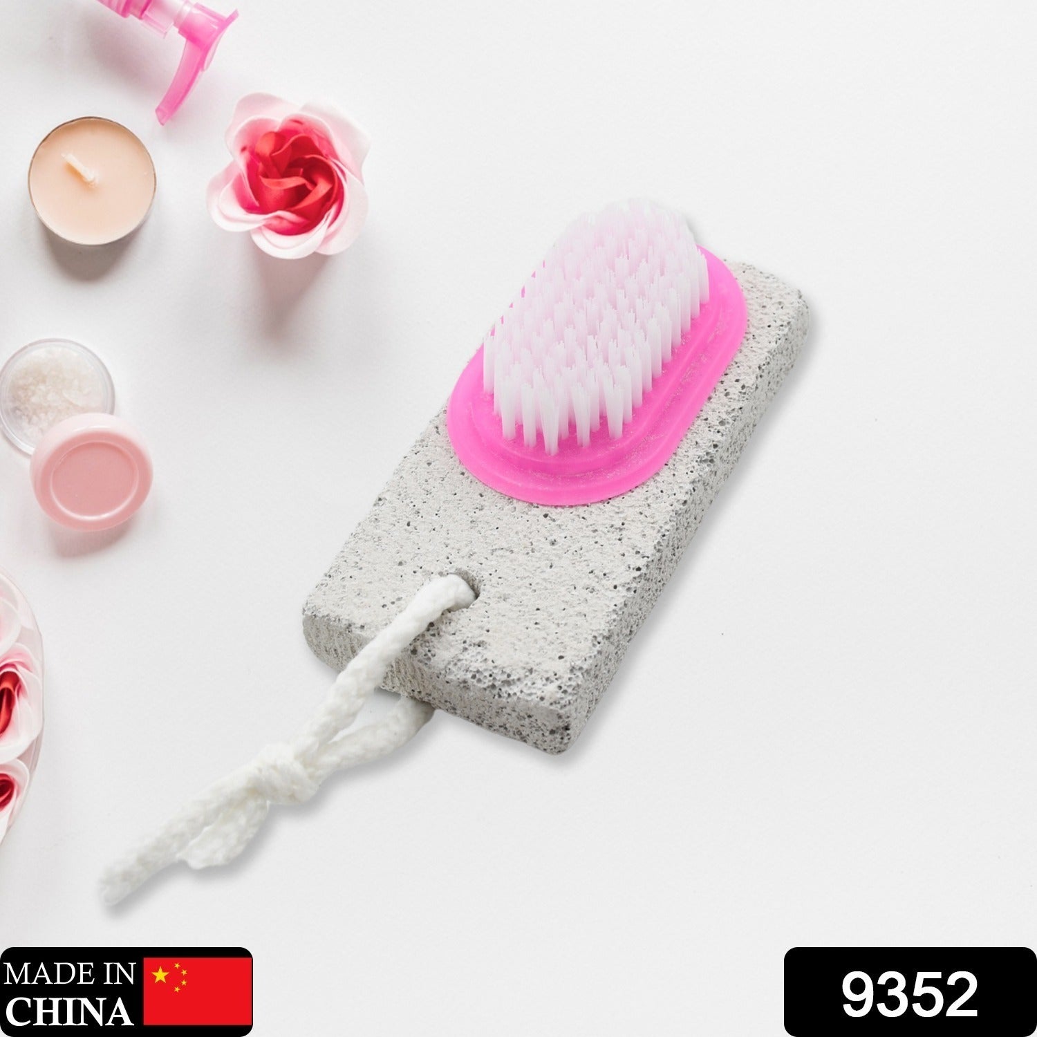 Hand and Foot Brush with pumice stone to Remove Dead Skin & Callus Stone Foot Sc - 9352_pumic_stone_n_brushhealth_care