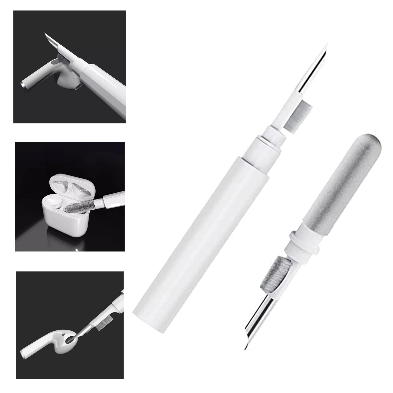 3 In 1 Earbuds Cleaning Pen For Cleaning Of Ear Buds And Ear Phones Easily Witho - 6188_3in1_earbuds_cleaning_pen