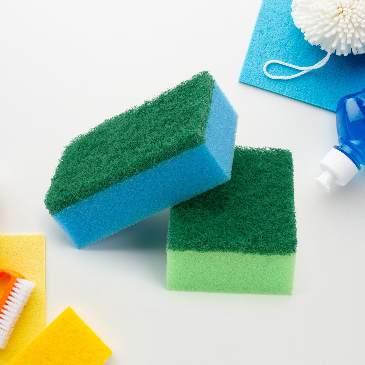 Multi-Purpose Medium 2 In 1 Color Scratch Scrub Sponges, Sponge, Wear Resistance - 7371a_multi_medium_cleaning_scrubber