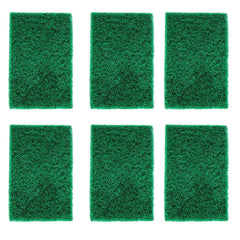 Aqua green sponge pads for cleaning, pack of 6 for kitchen use.