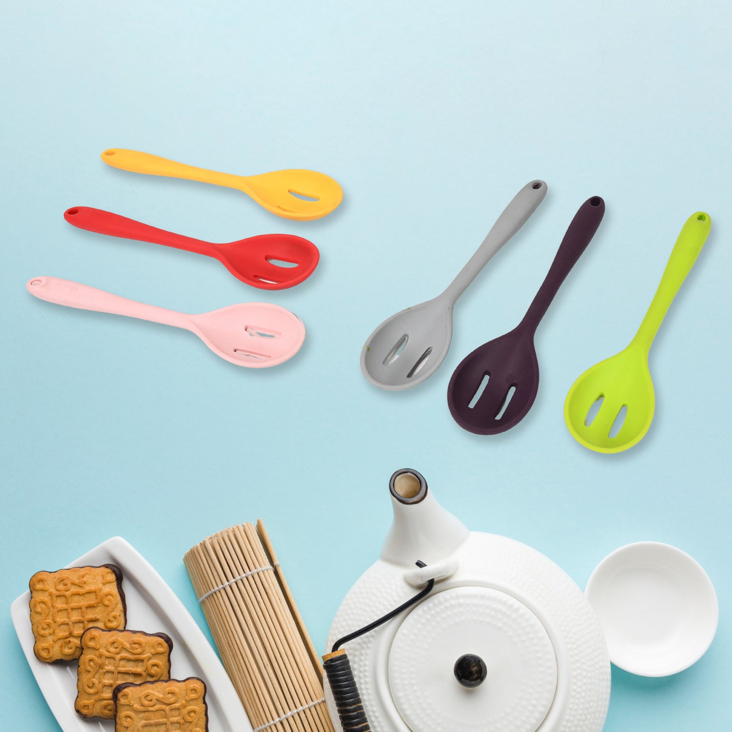 Multipurpose Silicone Spoon, Silicone Basting Spoon Non-Stick Kitchen Utensils H - 5660_silicone_cooking_spoon_6pc_no41