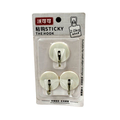 Strong Self-Adhesive Hooks (2 Pc): Heavy Duty, Waterproof, All-Purpose - 4216_adhesive_wall_hook_3pc_set_no21