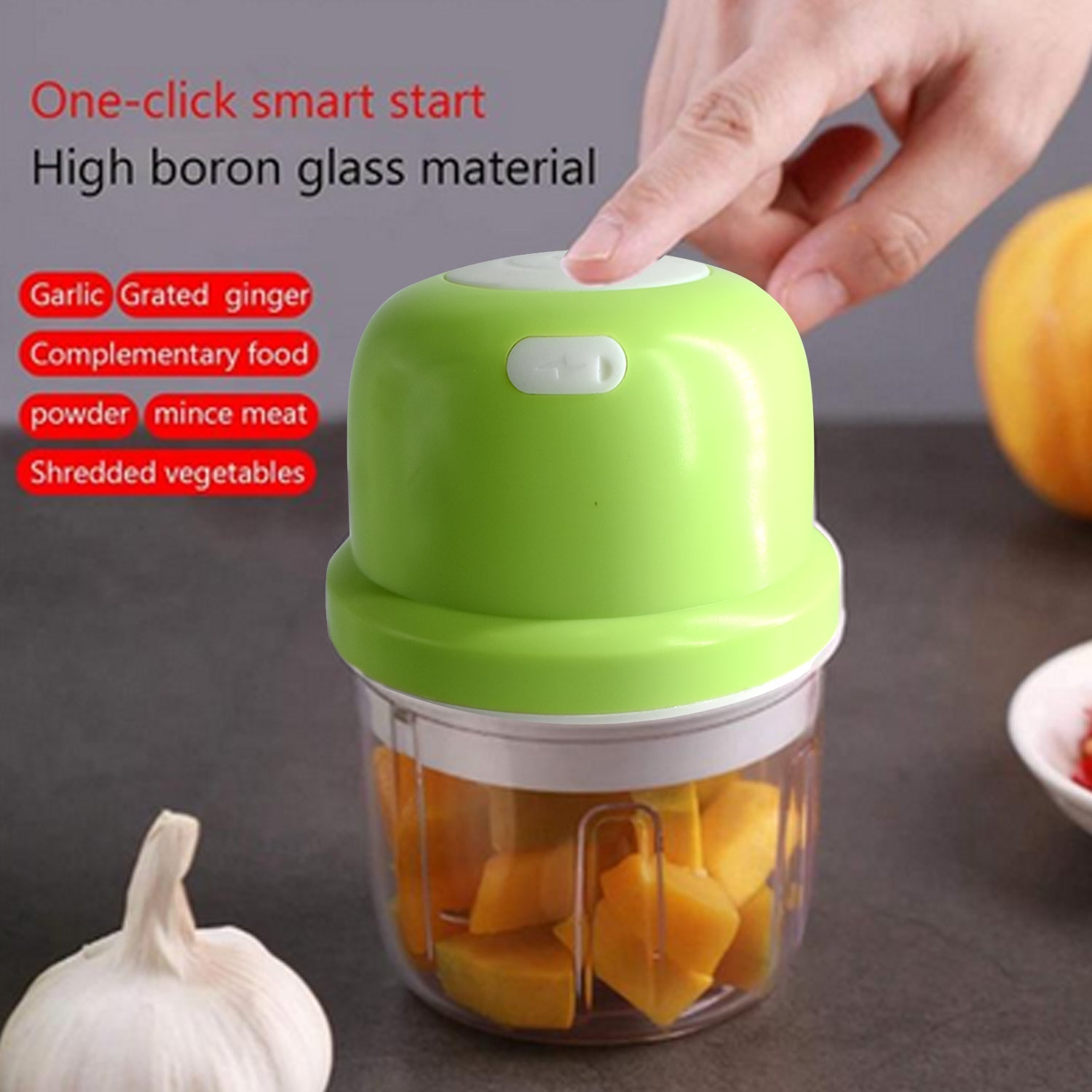 Rechargeable garlic and onion chopper