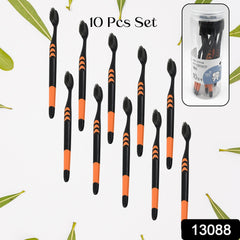 Plastic Toothbrush With Plastic Round Box for Men and Women, Kids, Adults Plasti - 13088_soft_pla_toothbrush_10pc_no32