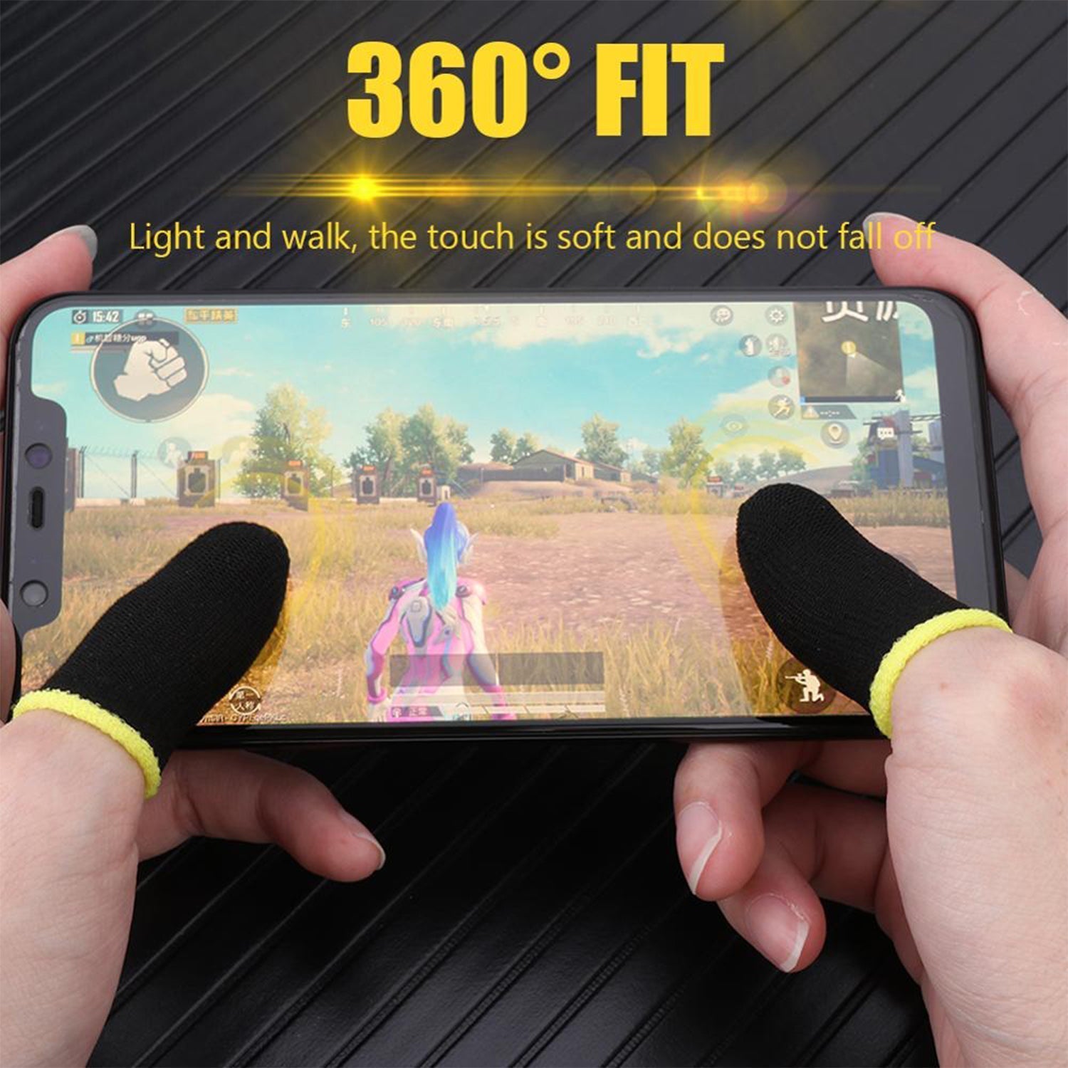 Thumb & Finger Sleeve for Mobile Game, Pubg,Cod,Freefire (1Pair only) - 7391_1pair_thumb_sleeve