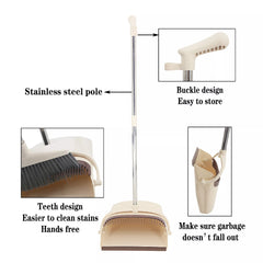 Handle dustpan and broom for sweeping dust