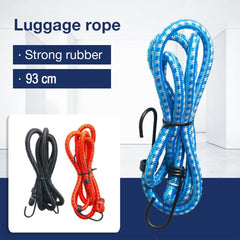 Shock cord with hooks for luggage and general tying needs.