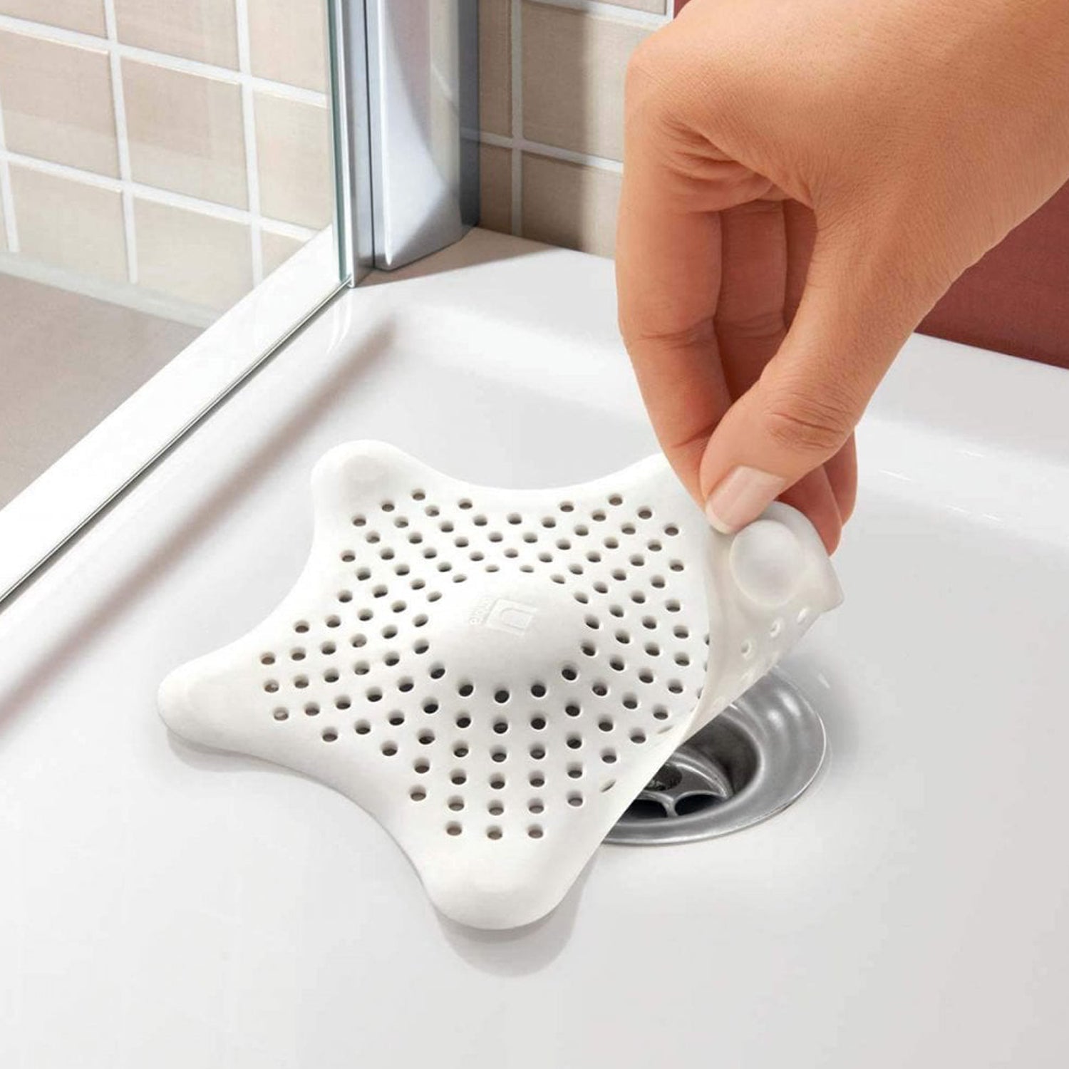 Star Shape Suction Cup Kitchen Bathroom Sink Drain Strainer Hair Stopper Filter (Mix Color 1 Pc)