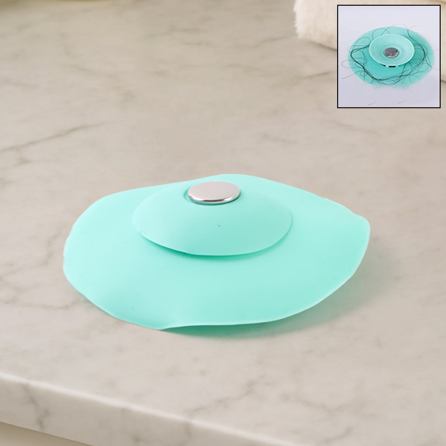 2-in-1 Light Green Silicone Sewer Sink Sealer / Drainer (Multicolour)