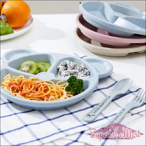 3 Compartment Kids Plate - 3 Pcs Set - Superior eMart