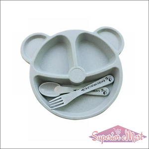 3 Compartment Kids Plate - 3 Pcs Set - Superior eMart