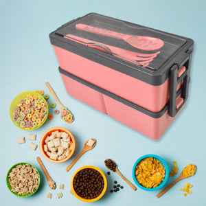 Superior eMart 3 compartment lunch box with utensils for organized meal packing