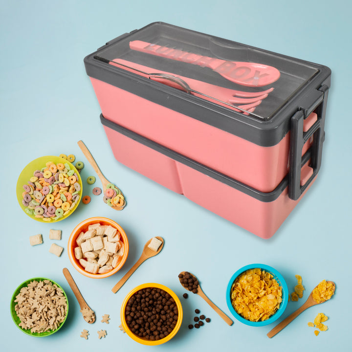 Superior eMart 3 compartment lunch box with utensils for organized meal packing