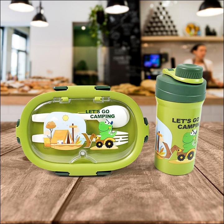 3 Compartment Lunch Box with Bottle - Superior eMart