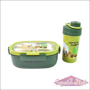 3 Compartment Lunch Box with Bottle - Superior eMart