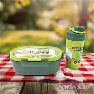 3 Compartment Lunch Box with Bottle - Superior eMart