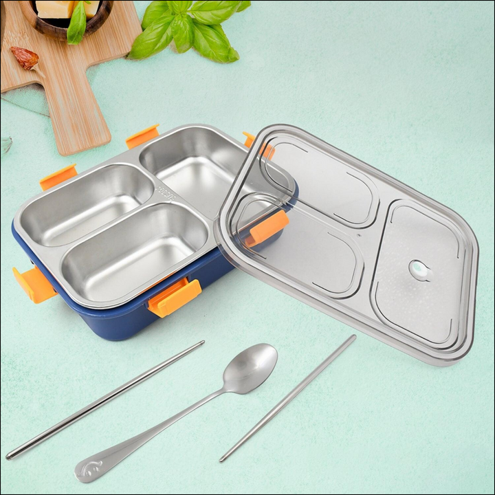 Superior eMart stainless steel lunch box with compartments for organized meal storage