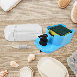 Superior eMart 3 in 1 dishwashing dispenser with sponge and soap for efficient kitchen cleaning