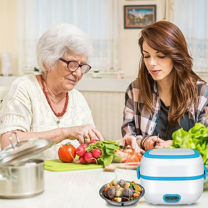 3 In 1 Lunch Box Warmer With Stainless Steel Bowls (1 Set)