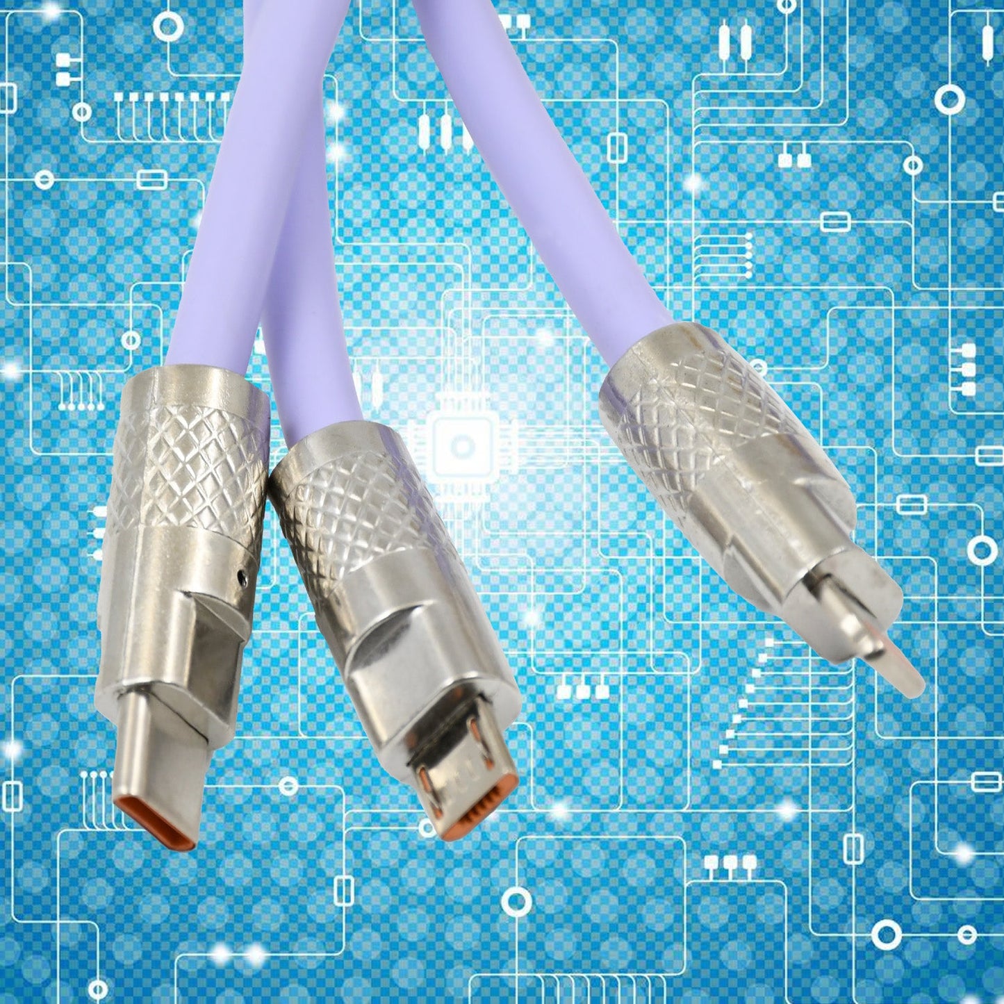 Superior eMart 3 in 1 fast charging cable with multiple connectors for versatile device charging