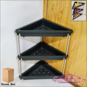 3 Layer Corner Storage Rack - Durable & Space-Saving - Superior eMart