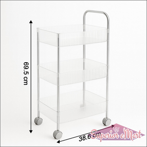 3-layer storage trolley with wheels in sleek design for easy home organization