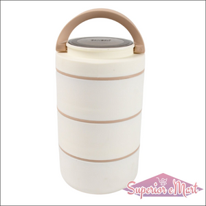 Superior eMart stainless steel 3 layer lunch box with a handle for easy transport and food storage