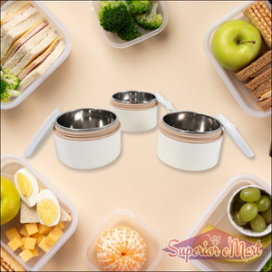 Superior eMart stainless steel 3 layer lunch box with compartments for versatile meal packing