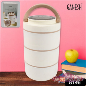 Superior eMart stainless steel 3 layer lunch box with a convenient carrying handle for meal prep