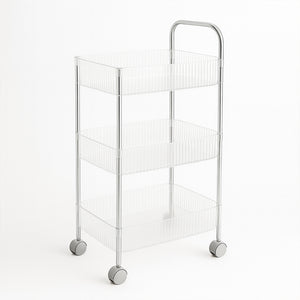 Stylish 3-layer storage trolley with wheels for easy organization in any home or kitchen