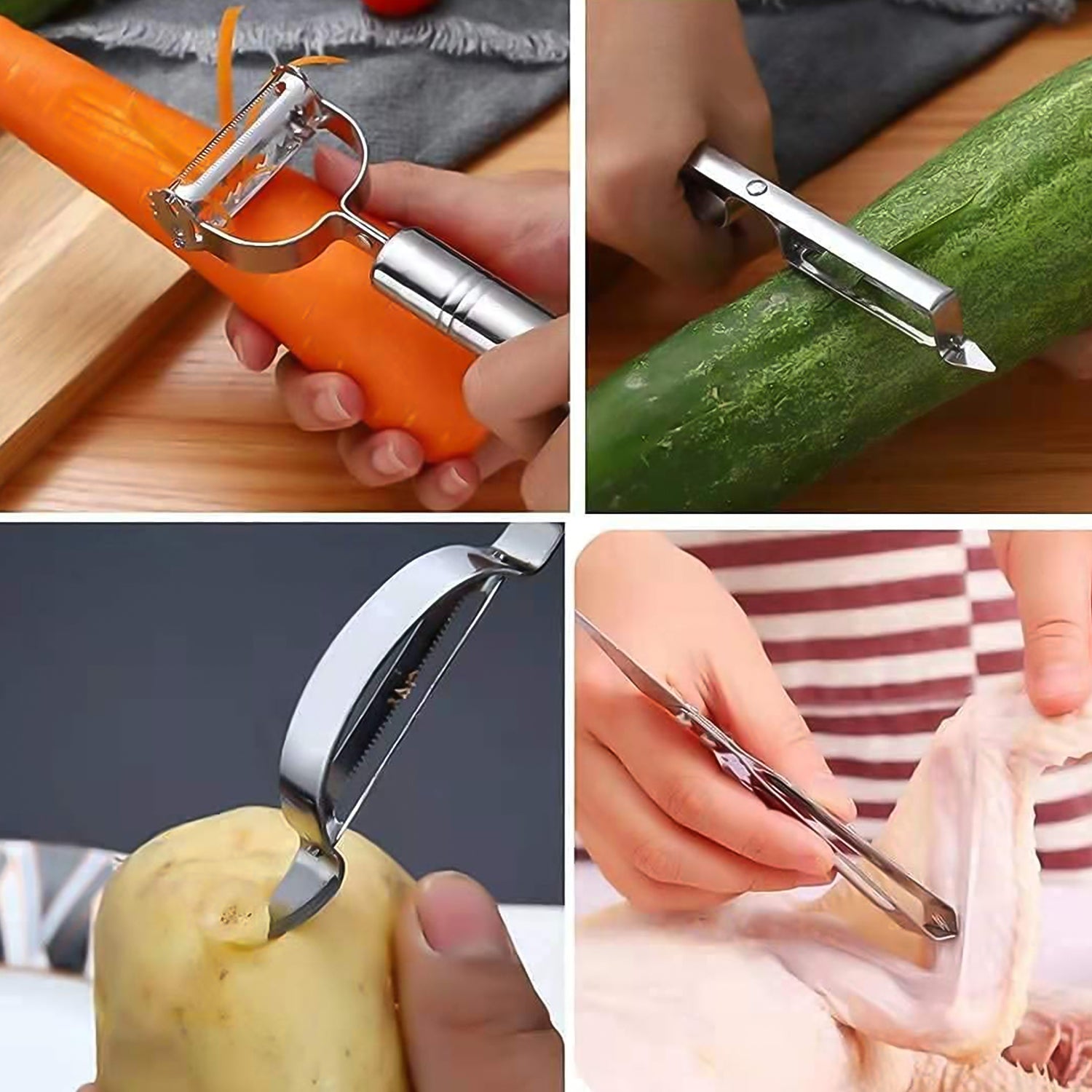 3 pcs peeler and grater set for easy vegetable peeling and grating in kitchen