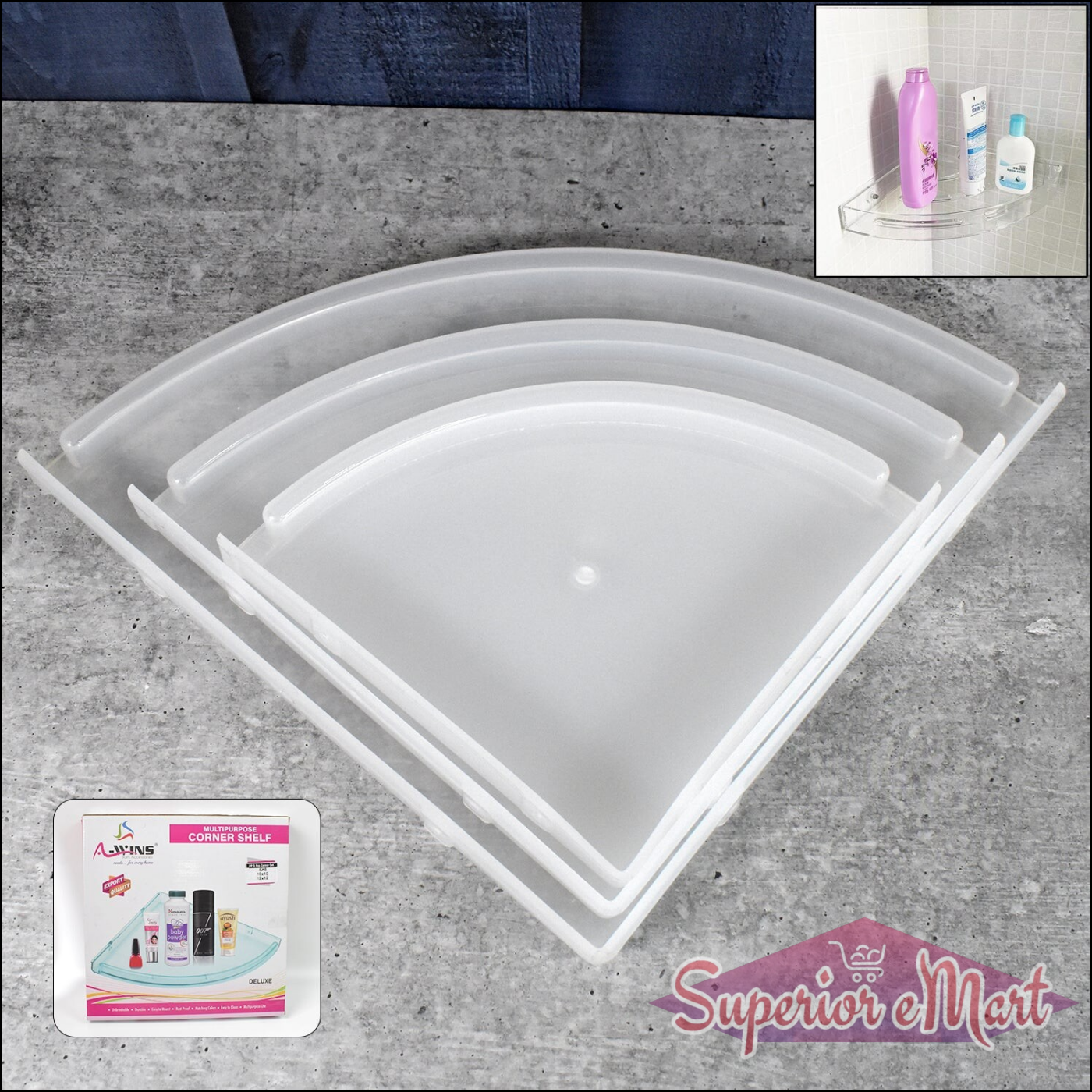 3 Piece Bathroom Corner Shelf - Superior eMart