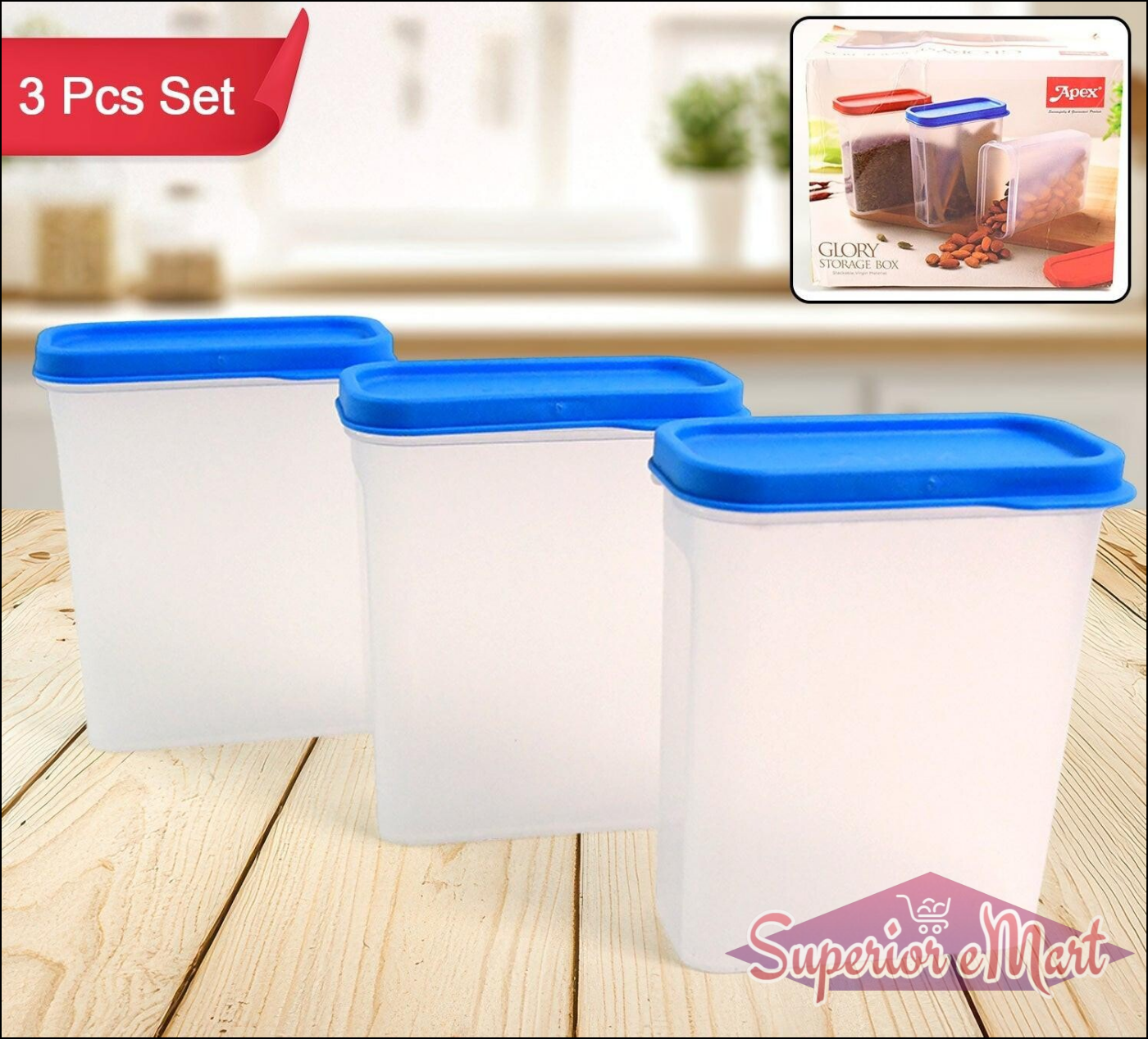 3-Piece Container Set for Kitchen Storage - Superior eMart