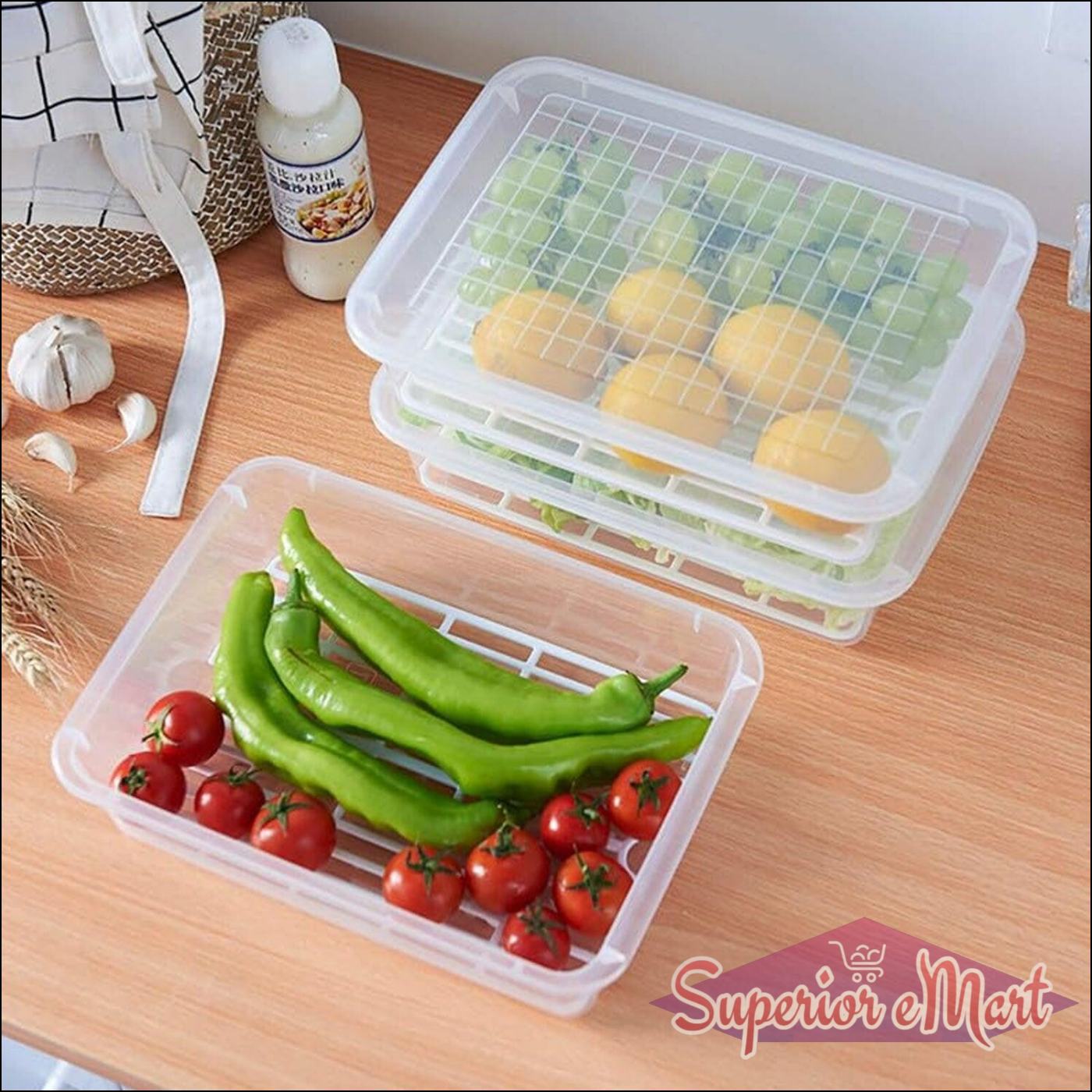 3 Piece Food Container Set with Lids - Superior eMart