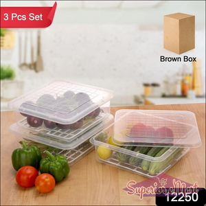 3 Piece Food Container Set with Lids - Superior eMart
