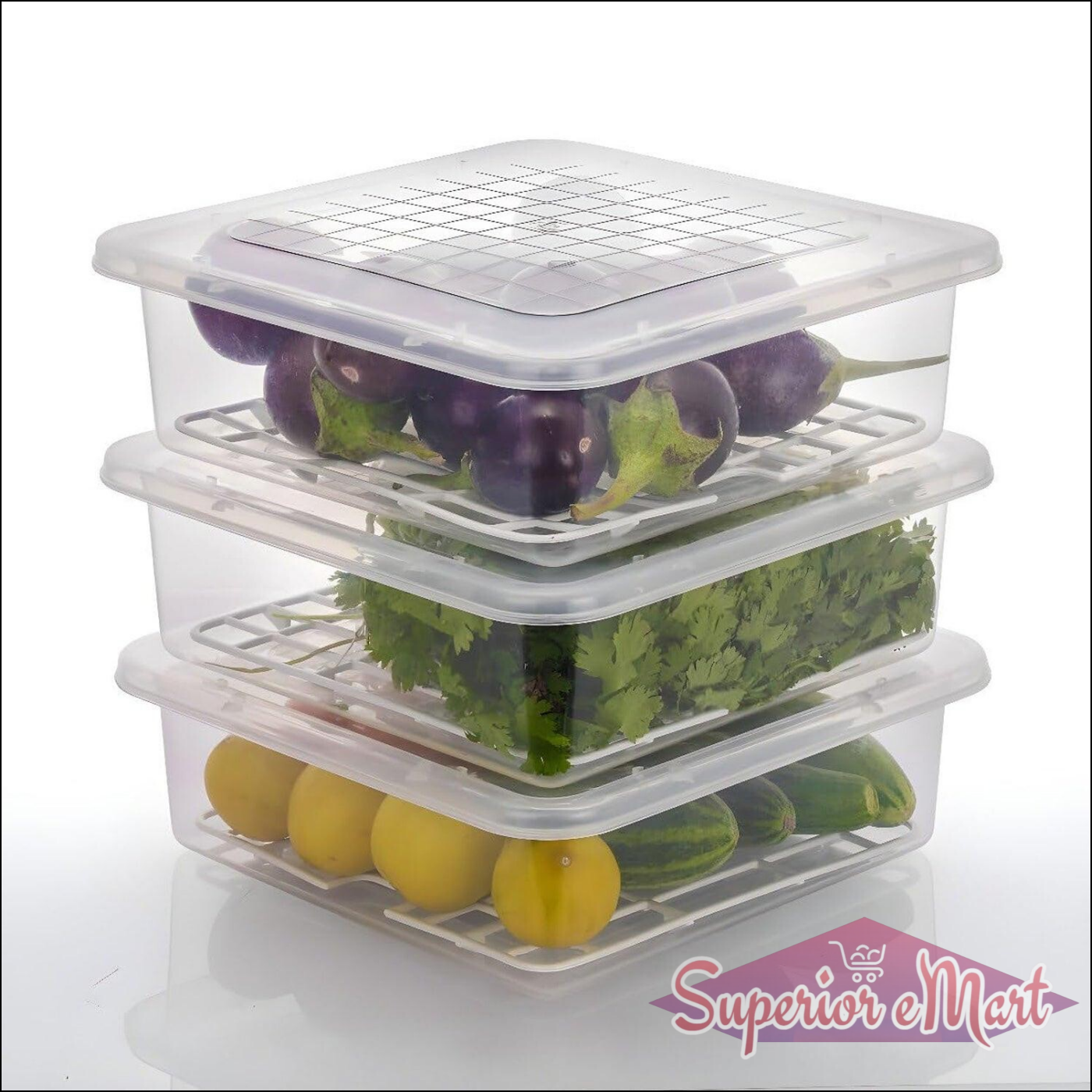 3 Piece Food Container Set with Lids - Superior eMart